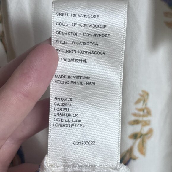 Free People Floral Mock Neck Mini Dress NWT L Ivory Cream Backless - Picture 13 of 15